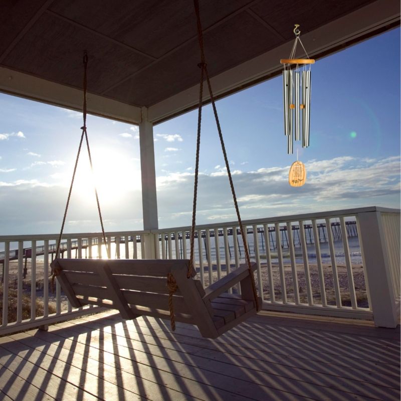 Woodstock Wind Chimes Signature Collection, Woodstock Reflections, 22'' Silver Wind Chime, 3 of 11