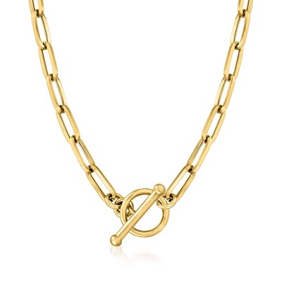 Pure Collection by Ross-Simons Italian 14kt Yellow Gold Paper Clip Link Toggle Necklace