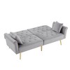 NicBex 69.6 Inch Velvet Convertible Love Seat Sofa with 2 Throw Pillows for Living Room,Bedroom,Office,Apartment - 4 of 4