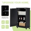 OUTSUPPLY Modern Triangle Bathroom Corner Cabinet with Adjustable Shelves, Storage Cabinet with Wooden Knobs - 4 of 4