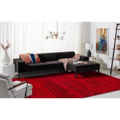 Adirondack Red and Black 8' x 10' Synthetic Rectangular Area Rug