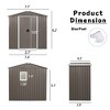 8x4 FT Metal Outdoor Storage Shed with Window & Foundation – Galvanized Iron, Weatherproof, Sliding Doors for Garden Tools & Equipment - 3 of 4