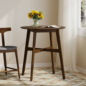 36'' Round Counter Height Dining Table with Tapered Wood Legs and Sturdy Crossbar for Kitchen or Dining Room-The Pop Home - 1 of 4