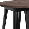 Flash Furniture 24" Round Metal Indoor Table with Rustic Wood Top - image 2 of 4