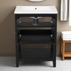 24" Bathroom Vanity with Ceramic Sink, Solid Wood Frame, Tapered Feet, Ample Storage, Freestanding Design for Small Bathrooms - 4 of 4