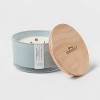 Round Base Glass Candle with Wooden Wick Coconut Water & Orchid Blue - Threshold™ - image 3 of 3