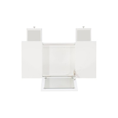 White Vanity Desk with Butterfly Print Bench