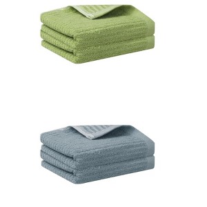 Unique Bargains Striped Pattern Highly Absorbent Quick-Drying Hand Towel for Bathroom Travel 4 Pcs - 1 of 4