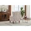 ORRD Floral Yellow Accent Chair – Comfy Upholstered Armchair with Retro Wood Legs - 3 of 4