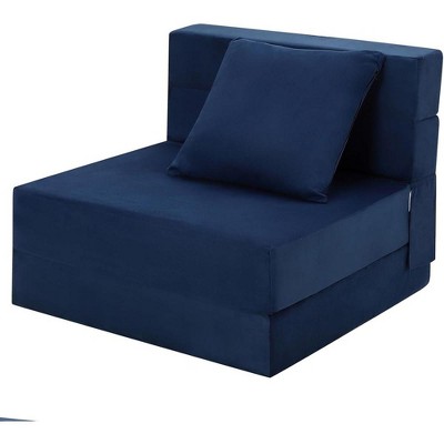 Folding Sofa Bed, Convertible Sleeper Chair,  with 2 Pillow, Memory Foam Washable Cover for Living Room/Bedroom/Guest