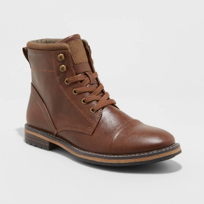 cap toe combat boots