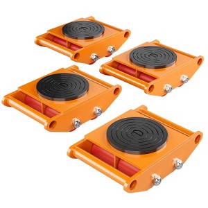 Machinery Skates, Heavy Duty Machinery Skates ¨C 4PCS 17,637LBS Capacity Industrial Moving Dolly with 360° Rotation Disc, Carbon Steel Base - 1 of 4