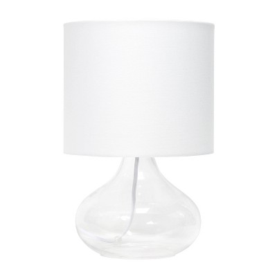 Glass Raindrop Table Lamp with Fabric Shade White - Simple Designs