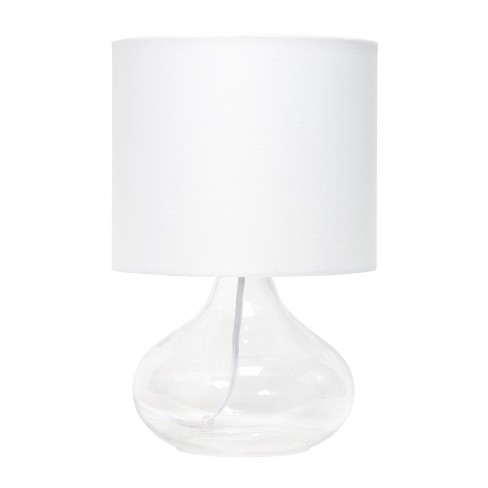 Glass Raindrop Table Lamp With Fabric, Table Lamps With White Glass Shades