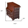 HomeRoots 24" Dark Brown Manufactured Wood Rectangular End Table With Four Drawers - 3 of 4
