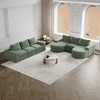 Oversized Chenille Cloud 6-Module Sectional Sofa with Chaise, U-Shaped Modern Upholstered Sofa, Neck Pillows, High-Density Foam, No Assembly Needed - 3 of 4