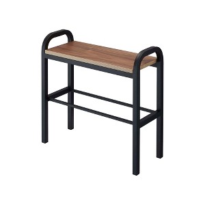 Yamazaki Home - Shoe Organizer & Bench (18" H) - Steel + Wood - Black - 1 of 4