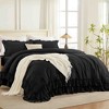 BAGOKIE 3-Piece Ruffled Microfiber Bed in a Bag Comforter Set - 2 of 4