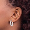 Black Bow Jewelry 3mm, 14k White Gold Square Tube Round Hoop Earrings, 20mm (3/4 Inch) - 3 of 4