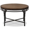Baxton Studio Austin Vintage Industrial Round Coffee Cocktail Occasional Table: MDF & Metal - 2 of 4