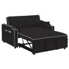 Convertible Sofa Bed, 3-in-1 Multi-Functional Velvet Sleeper Couch Pull-Out Bed with Side Storage Pocket for Living Room - 3 of 4