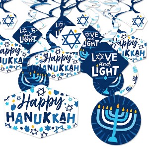 Big Dot of Happiness Hanukkah Menorah - Chanukah Holiday Party Hanging Decor - Party Decoration Swirls - Set of 40 - 1 of 4