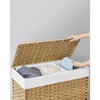 SONGMICS Laundry Hamper with Lid Rolling Laundry Basket with Wheels 3-Section Synthetic Rattan Laundry Hamper - 2 of 4