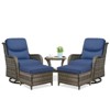Belord 5 Piece Patio Furniture Set with Swivel Chairs and Ottomans, High Back Deep Seat Cushioned Wicker Swivel Patio Chairs Set of 2 with Ottoman - 3 of 4