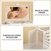 Large Jewelry Box, 6 - Tier PU Leather Organizer with Mirror and 5 Drawers for Necklaces, Bracelets, Watches White - 4 of 4