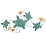 Hastings Home Sea Turtles With Shells and Starfish Nautical 3D Metal Hanging Wall Art