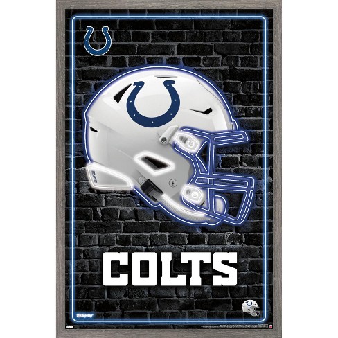 Trends International Nfl Indianapolis Colts - Neon Helmet 23 Framed ...