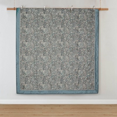 California King Gray and Teal Cotton Jacquard Bed in a Bag Set