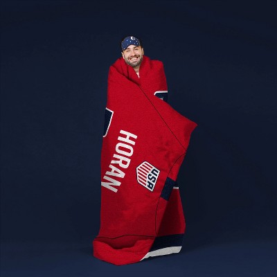 US Women's Soccer Lindsey Horan Red Fleece Throw Blanket
