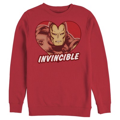 Men's Marvel Iron Man Invincible Valentine Heart Sweatshirt