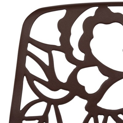 Devon Brown Aluminum Cut-Out Design Modern Outdoor Chair