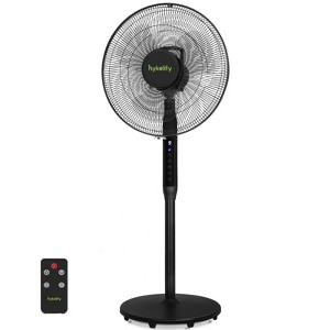 HYKOLITY Oscillating Pedestal Fan, 16 in Ultra Quiet Standing Fan with Remote and Timer 9 Speed Setting Air Circulator with DC Motor for Bedroom - 1 of 4