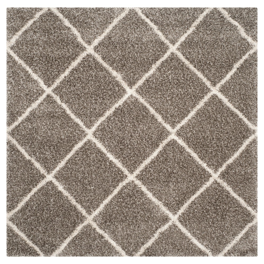 7'x7' Square Corbin Hudson Shag Rug Gray/Ivory Square - Safavieh