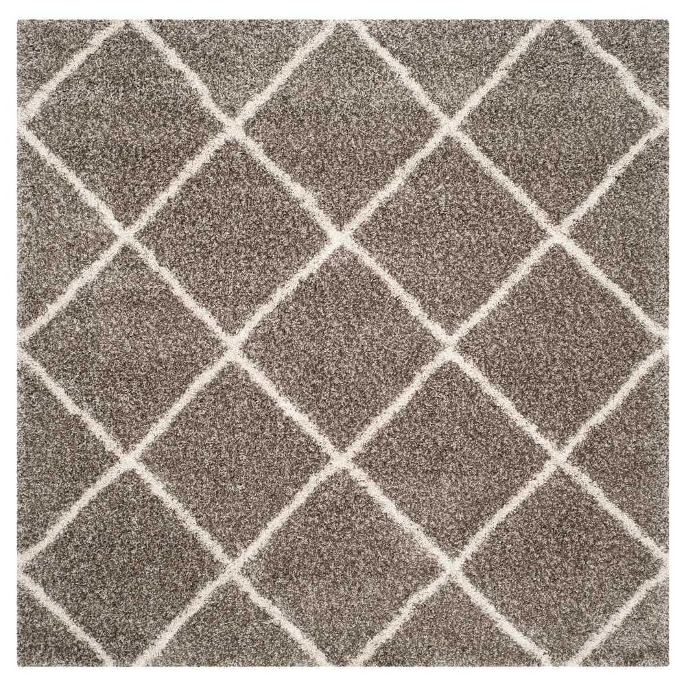 5'x5' Square Corbin Hudson Shag Rug Gray/Ivory Square - Safavieh