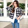 Anna-Kaci Women's Floral Quilted Jacket with Peter Pan Collar and Tie Closure - Small, Black - 4 of 4