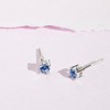 Girl's Classic Round Solitaire Screw Back Sterling Silver Earrings - In Season Jewelry - 4 of 4