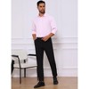 INSPIRE CHIC Men's Point Collar Button Long Sleeve Solid Color Business Dress Shirt - 2 of 4