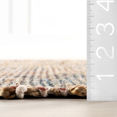 Multicolor Square Synthetic Medallion Area Rug with Tassels