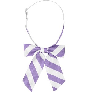 Elerevyo Women's Stylish Adjustable Elastic Band Pre-tied Stripes Bow Ties - 1 of 4