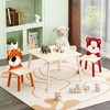 SEVOBAL Kids Table Sets, 3-Piece Wooden Activity Table with Animal Theme Chairs for Toddler Playroom, Beige, 27.56"*26.38"*3.74" - 2 of 4