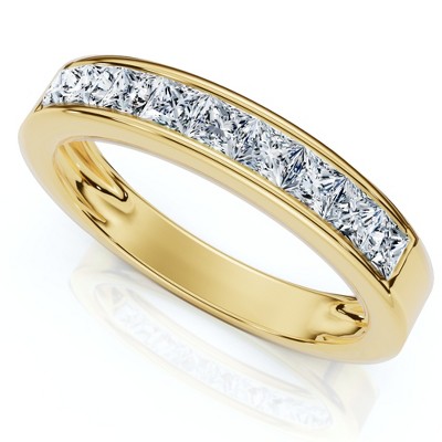 Pompeii3 Yellow Gold 1/2ct Princess Cut Diamond Wedding Ring
