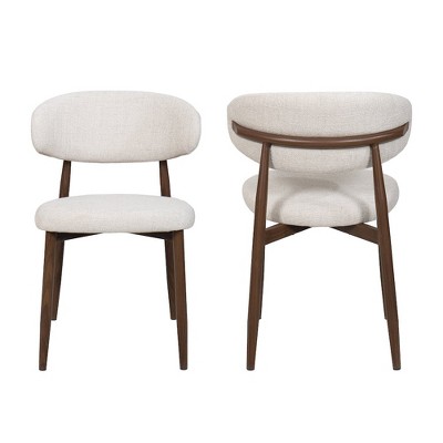 New Classic Furniture,Royce Metal & Fabric Side Chair (Set of 2), Beige