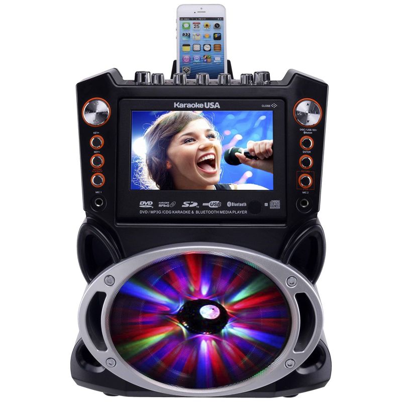 Karaoke USA Complete Bluetooth Karaoke System with LED Sync Lights (GF846), 2 of 16