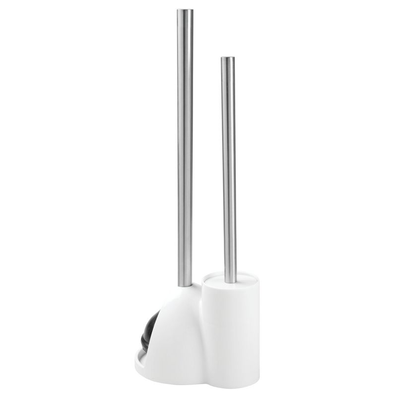 iDESIGN Toilet Brush with Holder and Plunger Set White, 4 of 11