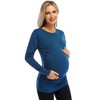 Clearlove Womens Maternity Shirt Fall Long Sleeve Crew Neck T-Shirts Pregnancy Clothes Side Ruched Tunic Tops - 3 of 4