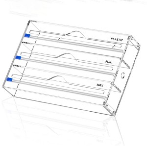 Foil and Plastic Wrap Organizer,3 in 1 Acrylic Aluminum Foil Holder,Plastic Wrap,Aluminum Foil and Wax Paper,Storage Dispenser - 1 of 4